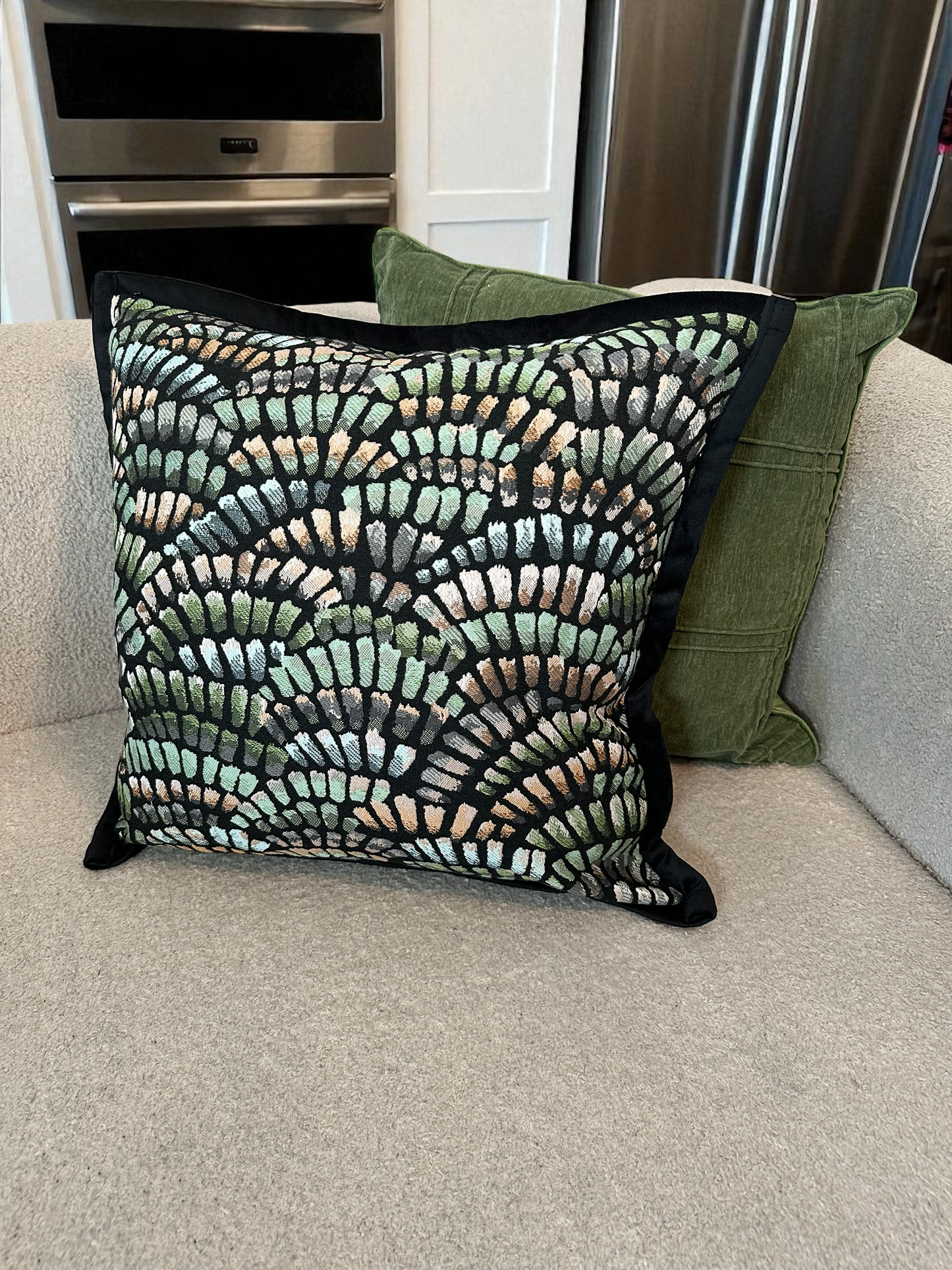 Green Textured Accent Cushion Cover