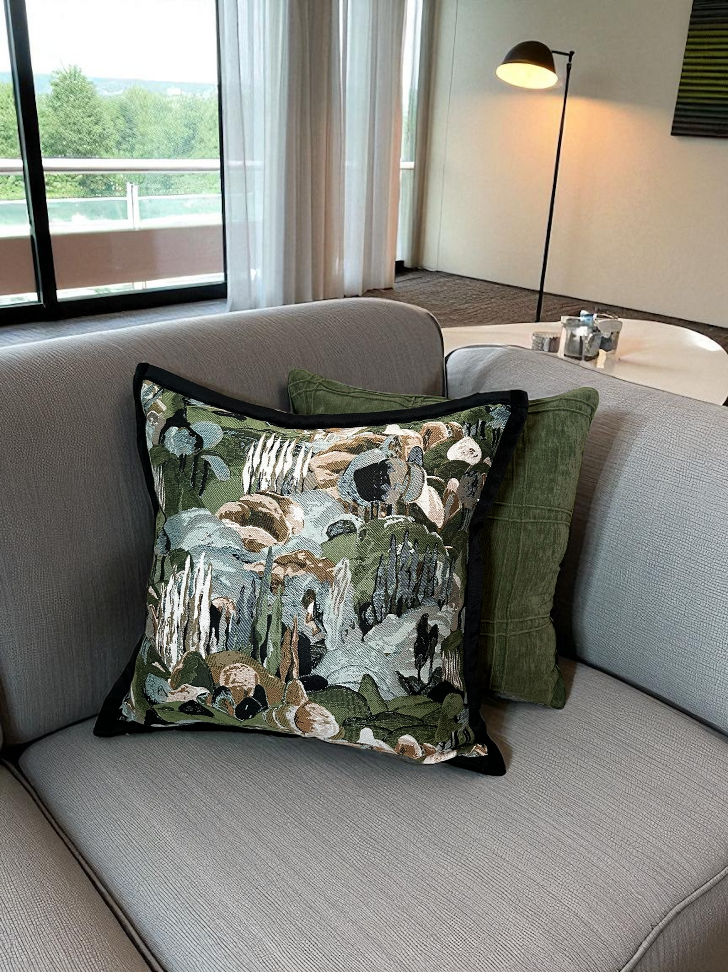 Green Textured Decorative Cushion Cover